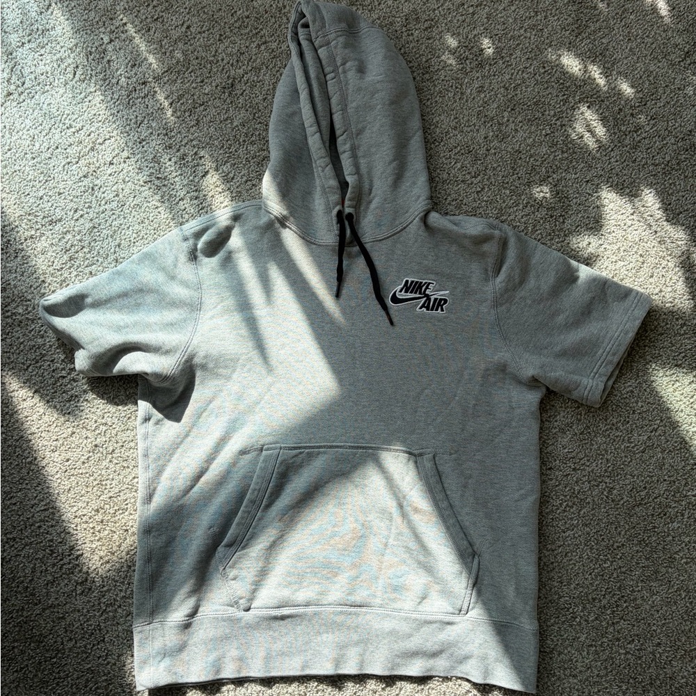 Nike Air Short Sleeve Hoodie Sweatshirt Gray